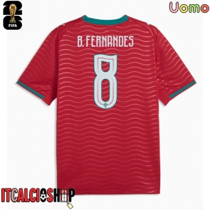 Portogallo Bruno Fernandes #8 Prima Maglia Mondiali 2026 Manica Corta